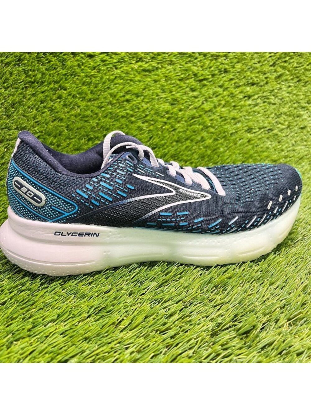 Brooks Glycerin 20 Womens Size 7 Blue White Athletic Running Shoes Sneakers